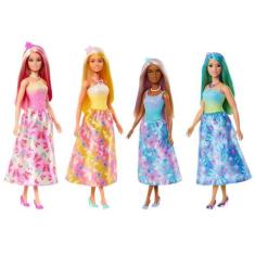 Boneca Articulada Barbie Realeza Vestido dos Sonhos Rosa Com Saia Esta