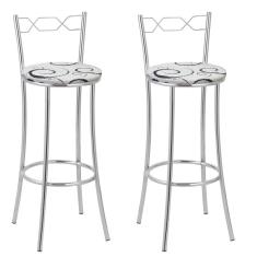 Kit 2 Banquetas Cromadas Bc51-a E523 Cromado/Branco