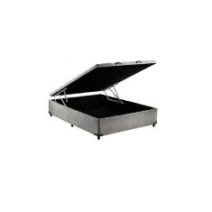 Cama Box Baú Casal Suede Cinza