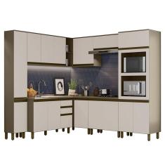 Cozinha Completa de Canto Connect 8 Peças com Torre Quente 2 Fornos - Móveis Henn 