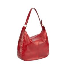 Bolsa saco grande de couro Carla - Vermelho