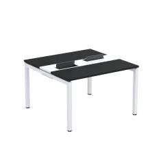 Mesa Plataforma Dupla com Pé de Aço para Coworking 120x120 Pdc12/12/2p Preto/Branco
