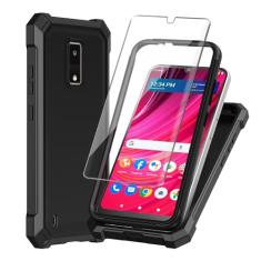 HAIJ Capa para BLU View 4, com protetor de tela de vidro temperado 360 TPU macio de corpo inteiro amortecedor de silicone à prova de choque capa protetora de telefone para BLU View 4 / BLu View 2 2023