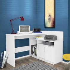 Escrivaninha Mega Office 2 Portas Branco - Olivar Móveis