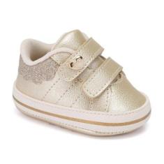 Tênis Bebê Menina Klin Pipoca 268 Dourado-Feminino