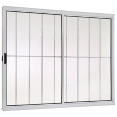 Janela de Alumínio de Correr 100x100cm com Grade 2 Folhas Direita Ecos
