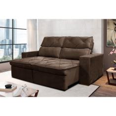 Estofado Cheer Solar 3 Lugares Assento Retrátil e Encosto Reclinável Gralha Azul - Marrom