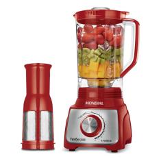 Liquidificador Mondial Turbo Inox 3l 1100w Vermelho 127v L-1100