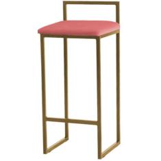 Banqueta Pietra Base Dourada - 82cm X 37cm - Trendy