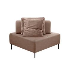 Sofá 1 Lugar Modular Canto Da Vinci Poliéster Bege - Mobly