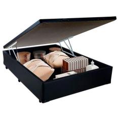 Cama Box Baú Viúva Serene Sintético Preto 44x128x188 - SerenePrime