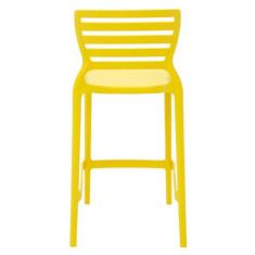Banqueta Sofia Amarela Em Polipropileno Fibra Tramontina