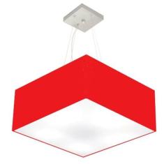 Lustre Pendente Quadrado Vivare Md-4006 Cúpula Em Tecido 21/5