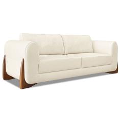 Sofá 2 Lugares 1,80m Lottus Natural Pés Castanho-Pallazio