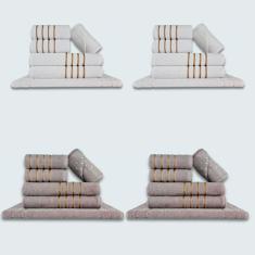 Jogo De Toalhas 24 Pçs Coleção Dubai 100% Algodão Br+cz