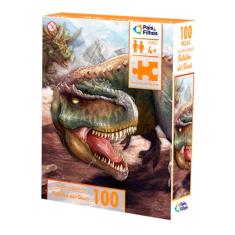 Quebra-Cabeça - 100 Peças - Batalha dos Dinos - Pais e Filhos
