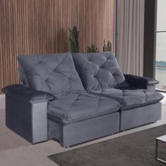 Sofá 3 Lugares 2,10m Retrátil e Reclinável Canyon Bom Pastor, Chumbo V