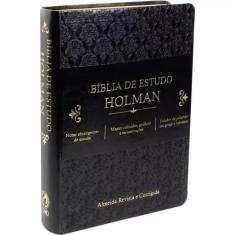 Bíblia de Estudo Holman arc Capa Preto Luxo