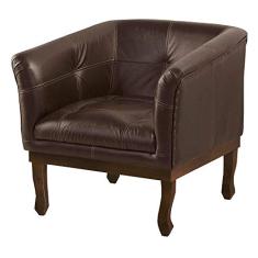 Poltrona Decorativa Noah Couro Conhaque - Gran Belo