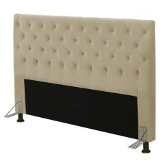 Cabeceira Cama Box Casal Queen 160cm Cristal Suede Bege - Js