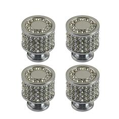 LFWATAXY Gaveta de puxadores e puxadores de metal brilhante elegante para armário de cristal 4 peças, gaveta de cômoda de móveis (com parafusos)