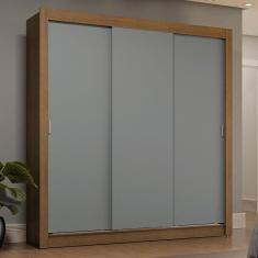 Guarda-Roupa Casal 3 Portas de Correr Rustic/Cinza Sublime Plus Madesa