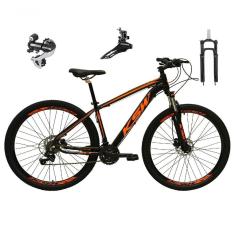 Bicicleta Aro 29 Ksw Xlt 24v Câmbio Shimano Acera K7 Garfo Trava Freio A Disco - Preto-laranja Tam.21
