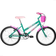 Bicicleta Infantil Aro 20 Tridal Girl MTB com Cestinha e Paralamas (Azul Turquesa)