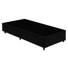 Cama Box Base Solteiro Suede Preto