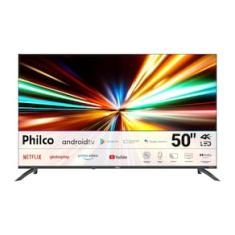 Smart TV 50” 4K LED Philco P50EAA UHD Android TV Chromecast Borda Infinita
