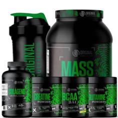 Kit Massa Hipercalórico MASS GAINER + BCAA + Creatina + Glutamina + Co