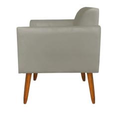 Poltrona Marisa Suede Marrom Rato Pés Palito Castanho