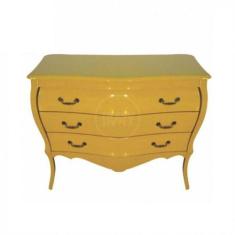 Comoda Luis XV Lyon - Lisa com Frente Abaulada - Tommy Design, Amarelo