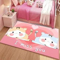 jia cool, Tapete de desenho animado, princesa e castelo para decoração de sala de estar, tapete de jogos antiderrapante para quarto de crianças, tapetes para berçário (50 x 80 cm gatinho amoroso)