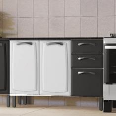 Balcão 120cm 3 Portas e 2 Gavetas com Tampo New Premium