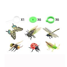 6pcs simulação de plástico insetos selvagens mundo quebra-cabeça aprendizagem brinquedo figuras modelo