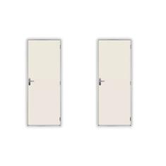 2 Kits Porta de Madeira Lisa 215x85cm com Batente de Aço 06cm Açomad Branco