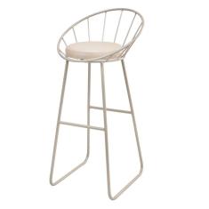 Banqueta Alta Champanhe Sunset Estofada Macio Decor Industrial Champanhe/Facto Pérola