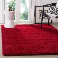 Tapete para Sala e Quarto Peludo Luxo Casa Dona 200x300cm Vermelho Nob