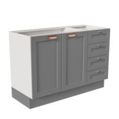 Balcão Para Pia 120Cm Sem Tampo Arizona Cabecasa Madeiramadeira Branco/Cinza Claro