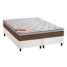 Cama Box Queen: Colchão Molas Castor Pocket Revolution + Base Crc Courano Branco(158X198)