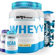 Kit 2x Whey Foods 900g + BCAA 100g + Creatine Foods 100g + Coqueteleir