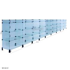 Balcão de Atendimento Modulado em Vidro - 4,50 x 1,10 x 0,40