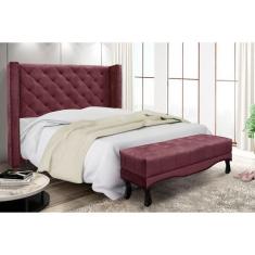 Cabeceira Cama Box Solteiro 90cm e Recamier Vicenza Veludo S04 - D'Ros
