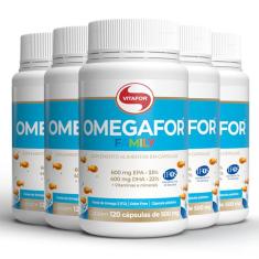 Kit 5 Ômegafor Family Ômega 3 Vitafor 120 Cápsulas