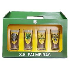 Conjunto 4 Copos Vidro Long Drink Palmeiras Porco - Historia 300ml Licenciado