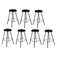 Kit 07 Banqueta Alta Lari Eiffel Preto Preto