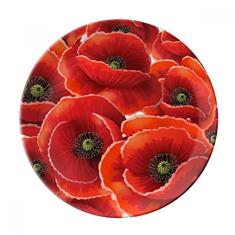 Pratos de sobremesa com flores vermelhas de milho Poppy Bespread de porcelana decorativa de 20,32 cm para jantar em casa