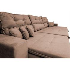 Sofá Cairo. 4,12m Retrátil, Reclinável Tecido Suede Vermelho