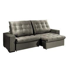 Sofá 4 Lugares Retrátil e Reclinável Brasil Veludo 276cm Redenobre